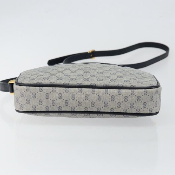 GUCCI Micro GG Supreme Shoulder Bag PVC Navy Gold - Picture 8 of 15